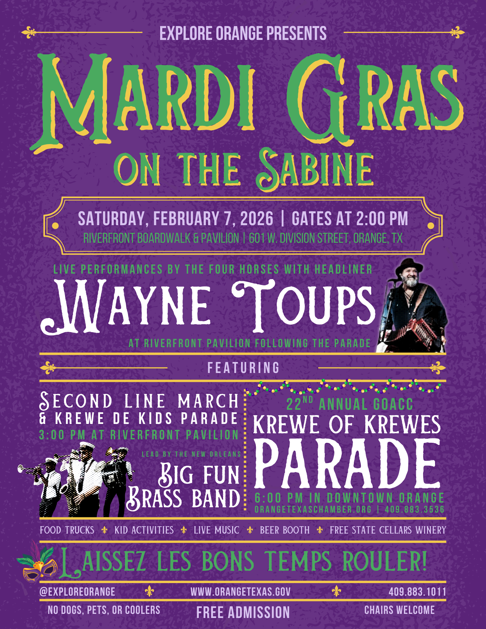Mardi Gras - Flyer - Explore Orange